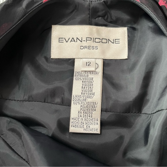 Evan Picone Size 12 Floral Dress Viscose Rayon Lined Poly - Picture 2 of 7